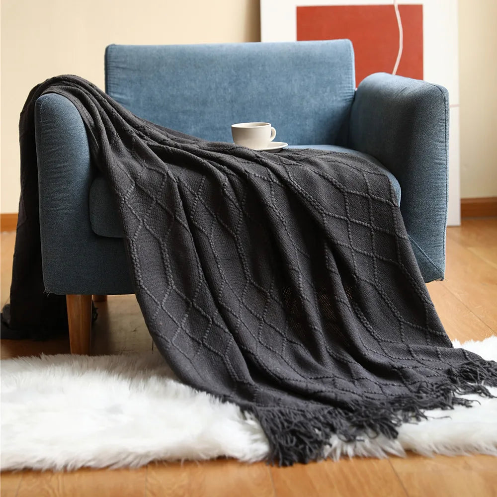 Chunky Knit Throw Blanket | Farmhouse Luxury