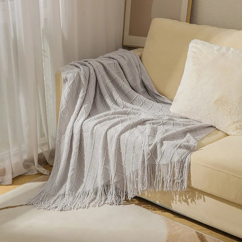 Chunky Knit Throw Blanket | Farmhouse Luxury