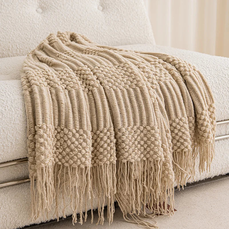 Chunky Knit Throw Blanket | Farmhouse Luxury