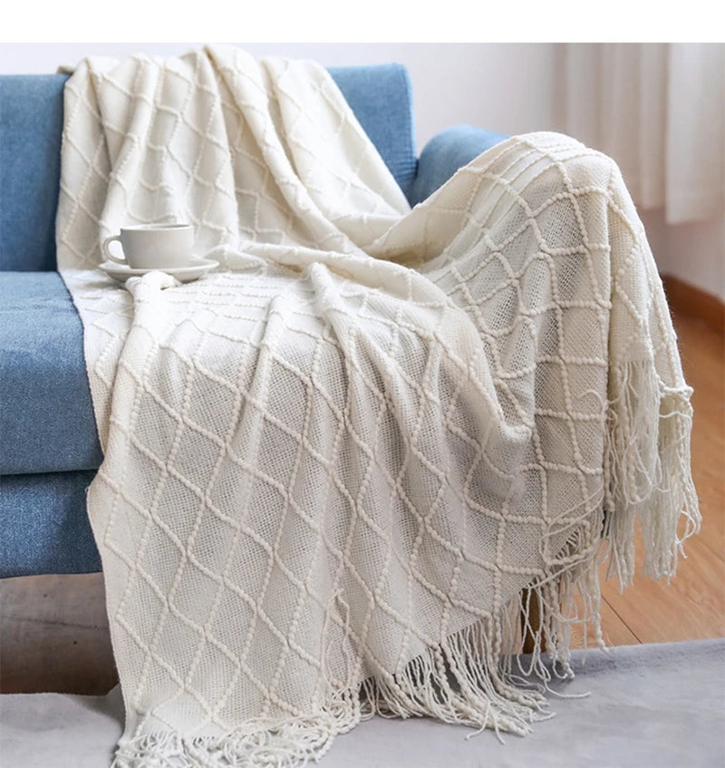 Chunky Knit Throw Blanket | Farmhouse Luxury