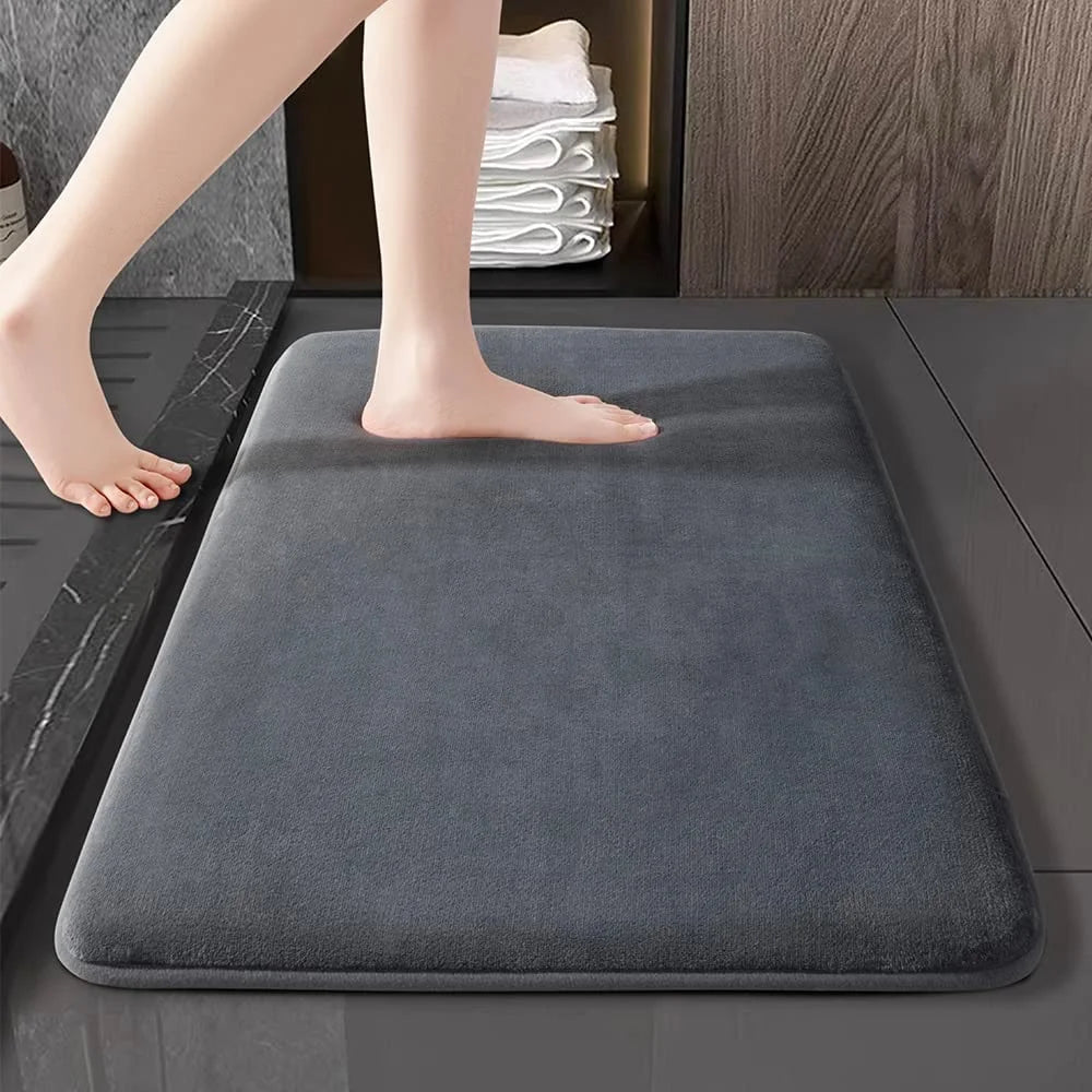 Coral Velvet Bath Mat | Super Absorbent Non-Slip