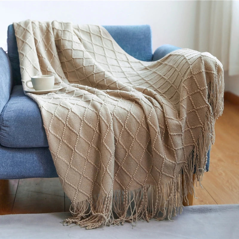 Chunky Knit Throw Blanket | Farmhouse Luxury