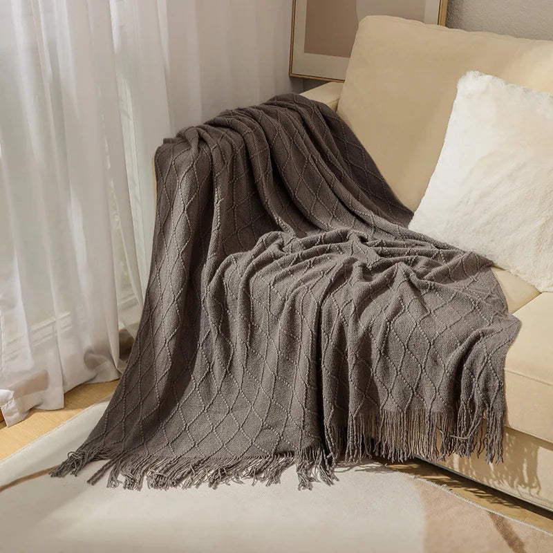 Chunky Knit Throw Blanket | Farmhouse Luxury