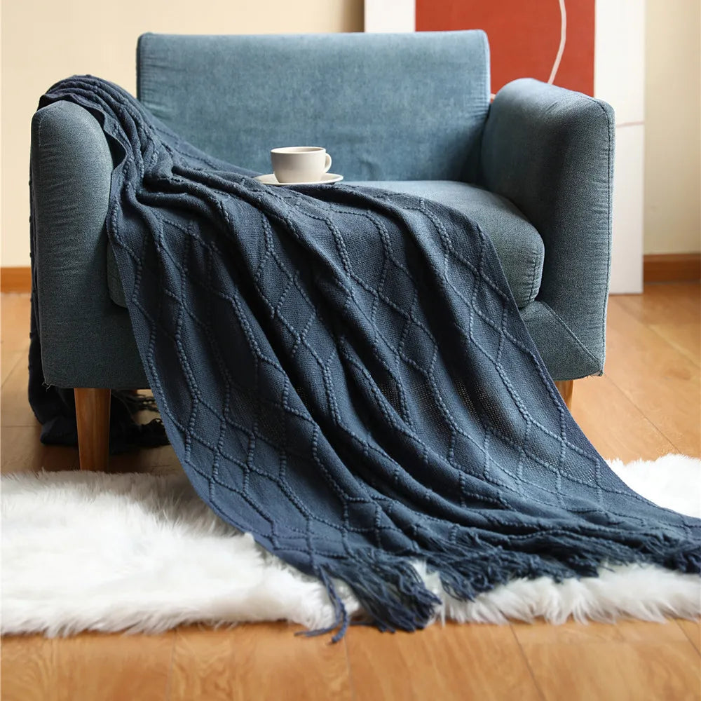 Chunky Knit Throw Blanket | Farmhouse Luxury