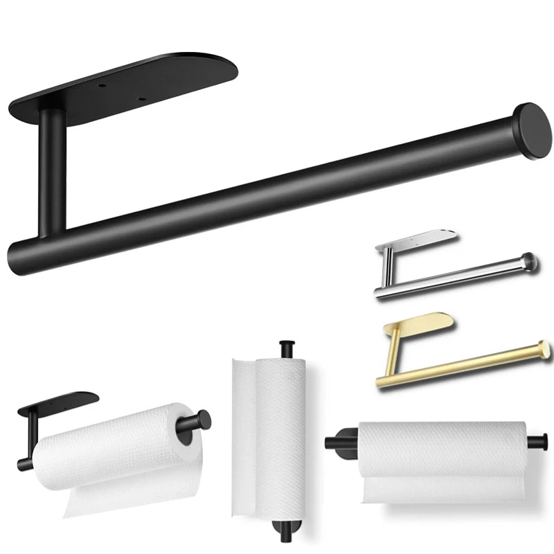 Matte Black Bathroom Organiser Set | Wall Mount